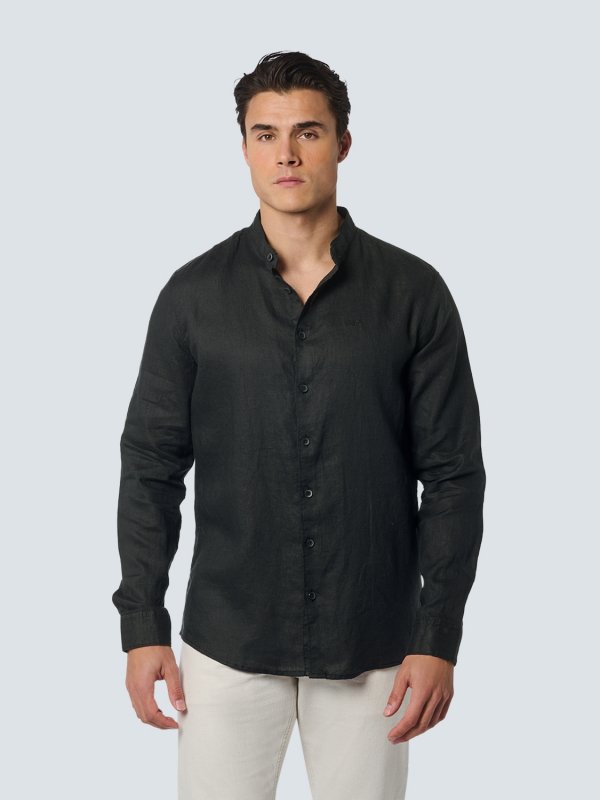 ΛΙΝΟ ΜΟΝΟΧΡΩΜΟ ΠΟΥΚΑΜΙΣΟ GRANDDAD COLLAR