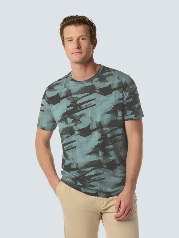 T-SHIRT CREWNECK CAMOUFLAGE PRINT GARMENT DYED