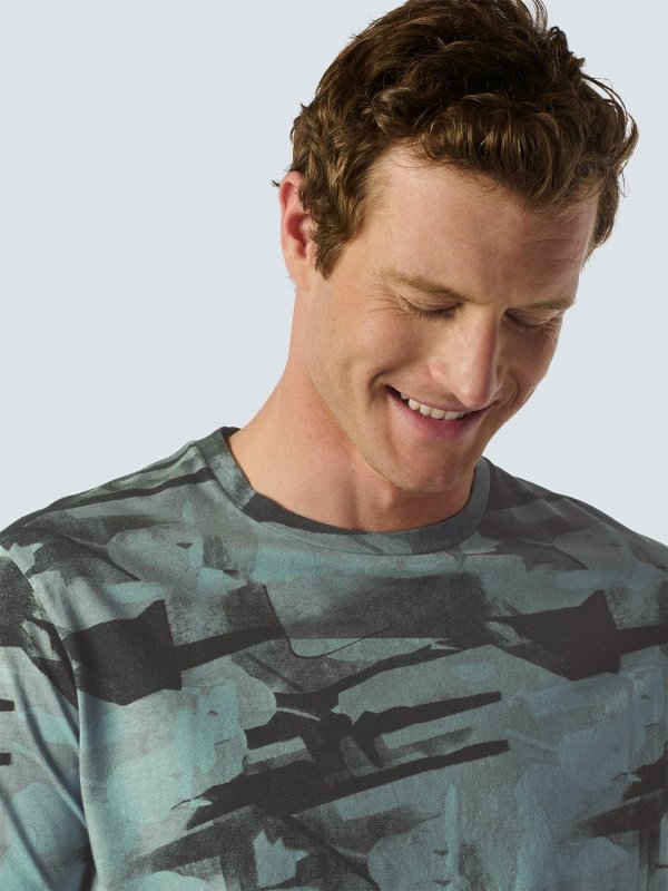 T-SHIRT CREWNECK CAMOUFLAGE PRINT GARMENT DYED