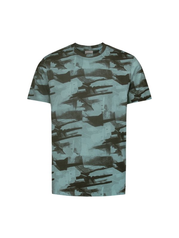 T-SHIRT CREWNECK CAMOUFLAGE PRINT GARMENT DYED