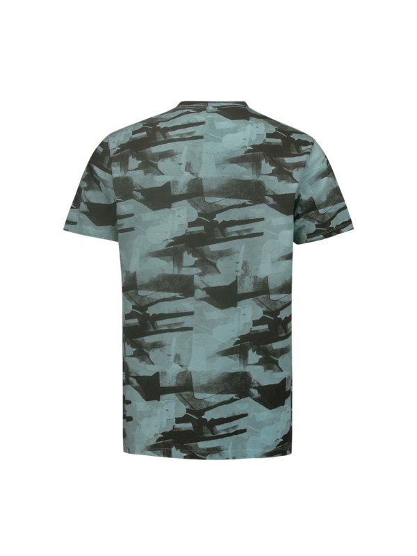 T-SHIRT CREWNECK CAMOUFLAGE PRINT GARMENT DYED