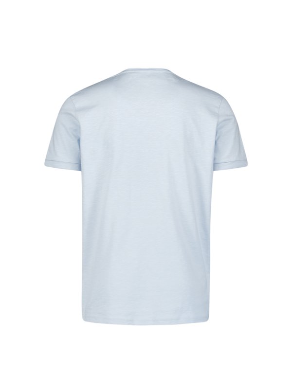 ROUND NECK SLUB T-SHIRT WITH ROLLED SLEEVE CUFFS AND SUBTLE LOGO PRINT