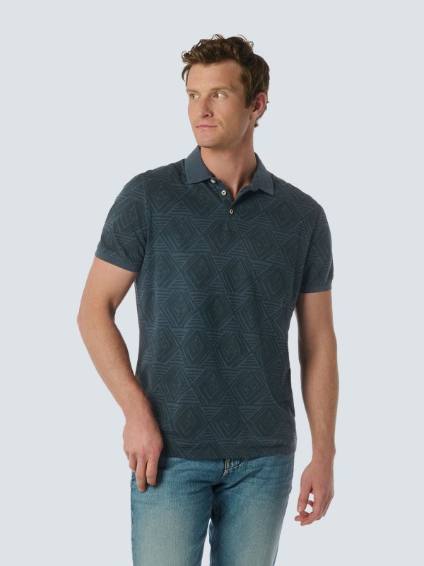 POLO PIQUE ALLOVER PRINTED STRETCH