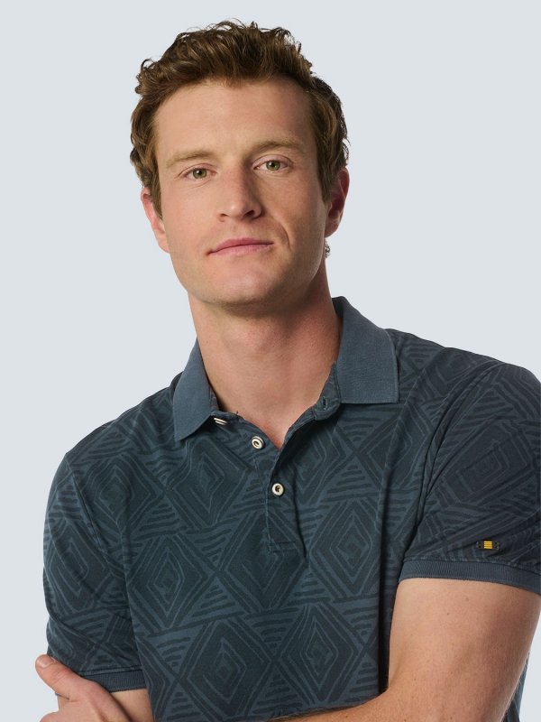 POLO PIQUE ALLOVER PRINTED STRETCH