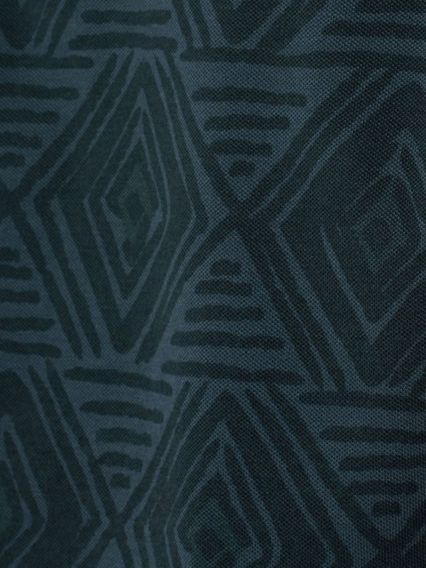 POLO PIQUE ALLOVER PRINTED STRETCH