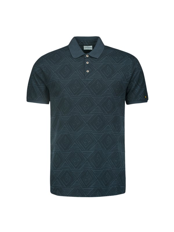 POLO PIQUE ALLOVER PRINTED STRETCH
