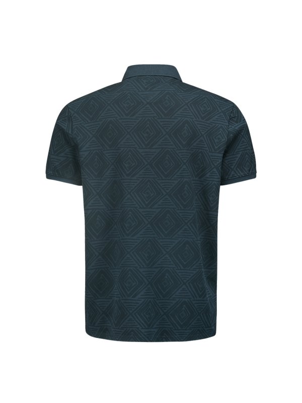 POLO PIQUE ALLOVER PRINTED STRETCH