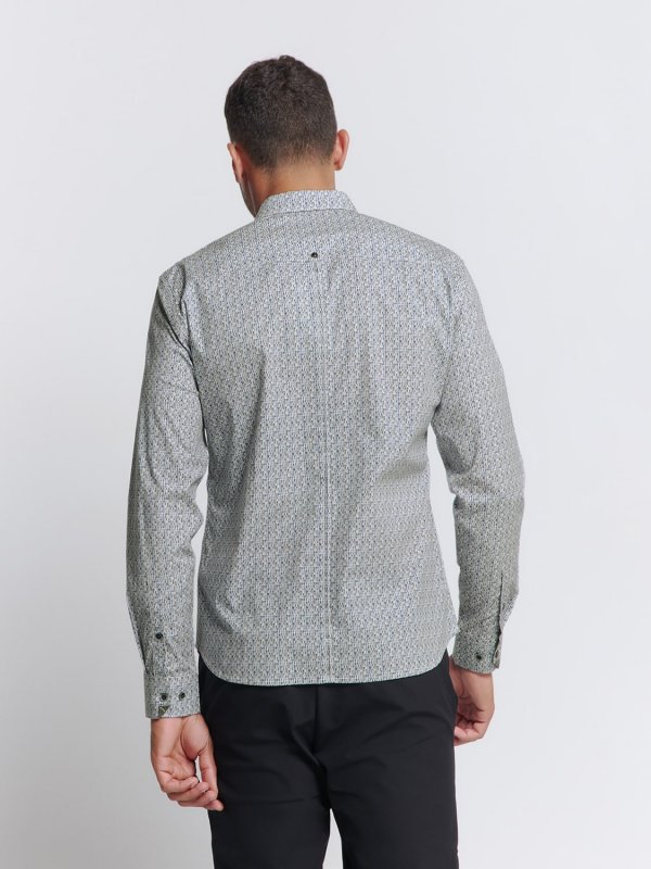 ΜΑΚΡΥΜΑΝΙΚΟ ΠΟΥΚΑΜΙΣΟ STRETCH ALLOVER PRINTED