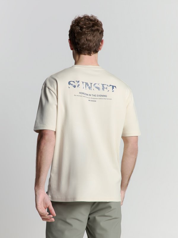 Τ-SHIRT CREWNECK HEAVY SOLID BACK PRINT