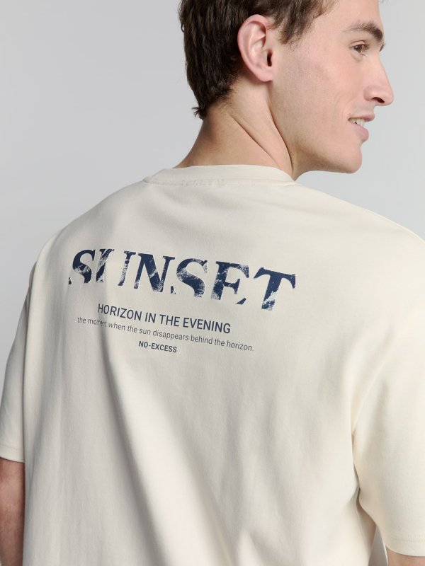 Τ-SHIRT CREWNECK HEAVY SOLID BACK PRINT