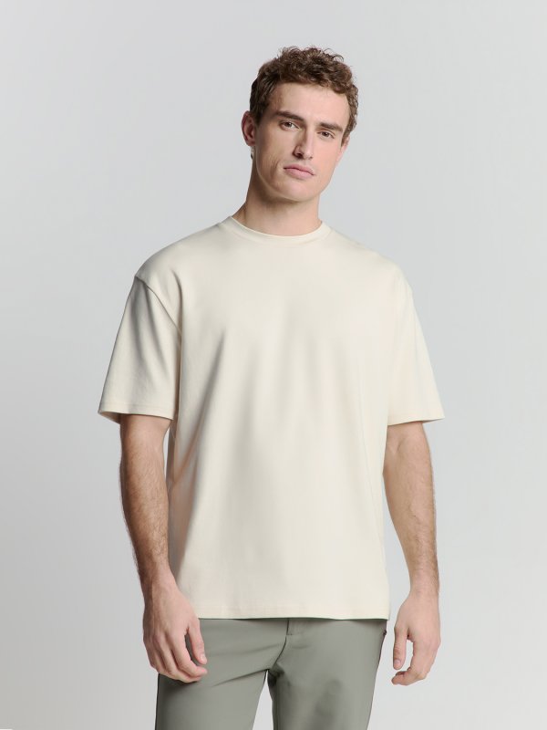 Τ-SHIRT CREWNECK HEAVY SOLID BACK PRINT