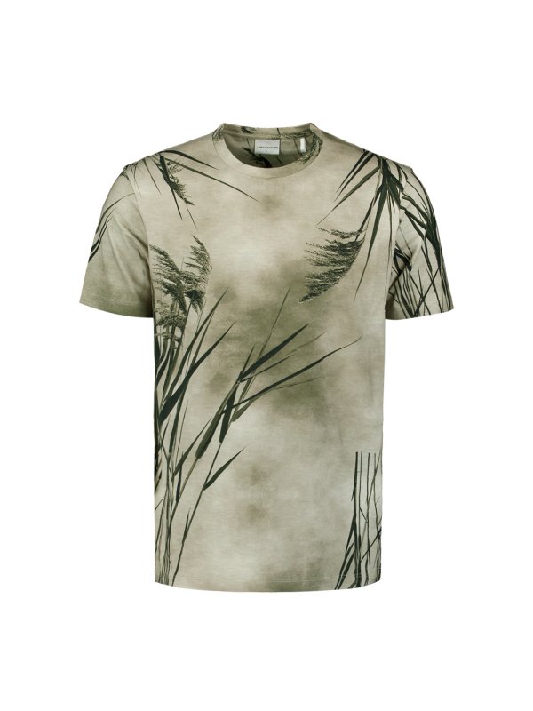 T-SHIRT CREWNECK SLUB ALLOVER FLORAL PRINTED