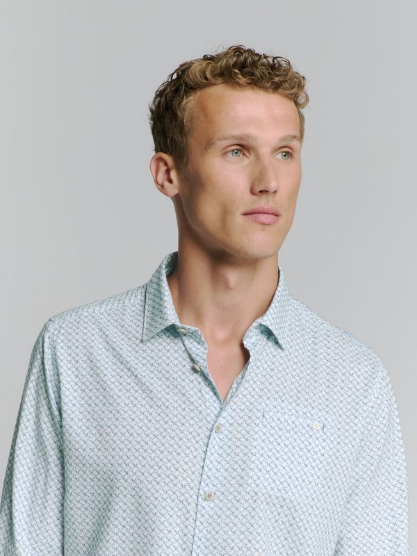 ΜΑΚΡΥΜΑΝΙΚΟ ΠΟΥΚΑΜΙΣΟ ALL OVER PRINTED BREATHABLE