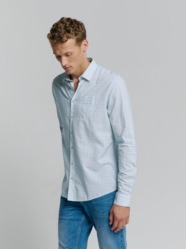 ΜΑΚΡΥΜΑΝΙΚΟ ΠΟΥΚΑΜΙΣΟ ALL OVER PRINTED BREATHABLE