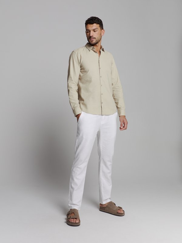 ΜΟΝΟΧΡΩΜΟ MAKPYMANIKO ΠΟΥΚΑΜΙΣΟ LINEN BLEND