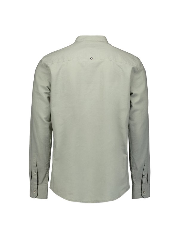 ΜΟΝΟΧΡΩΜΟ MAKPYMANIKO ΠΟΥΚΑΜΙΣΟ GRANDDAD COLLAR LINEN BLEND