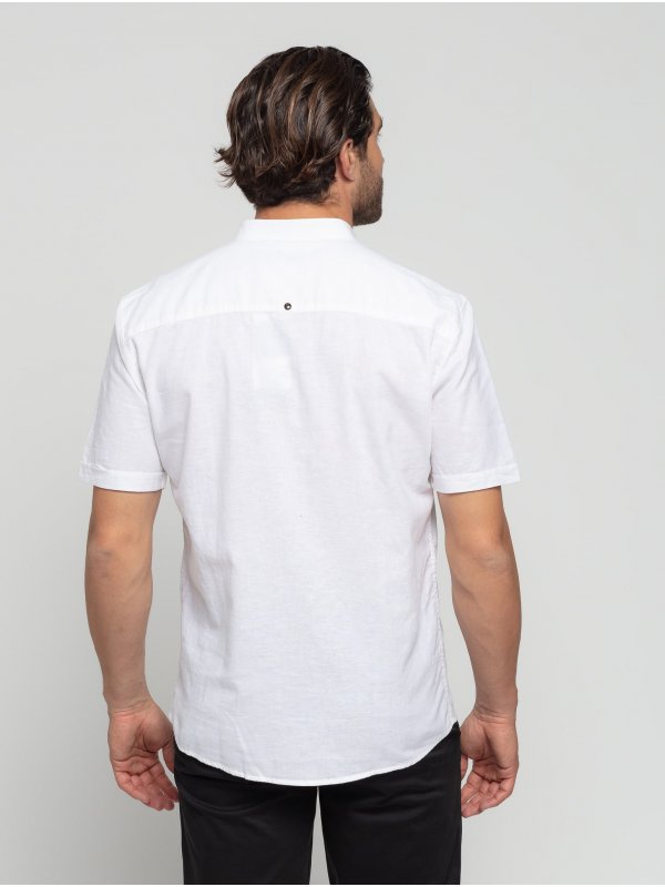 ΜΟΝΟΧΡΩΜΟ ΚΟΝΤΟΜΑΝΙΚΟ ΠΟΥΚΑΜΙΣΟ GRANDDAD COLLAR LINEN BLEND