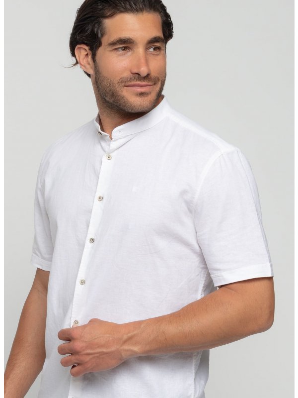 ΜΟΝΟΧΡΩΜΟ ΚΟΝΤΟΜΑΝΙΚΟ ΠΟΥΚΑΜΙΣΟ GRANDDAD COLLAR LINEN BLEND