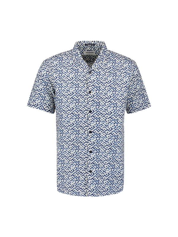 KONTOΜΑΝΙΚΟ ΠΟΥΚΑΜΙΣΟ REVERS COLLAR SLUB ALLOVER PRINTED