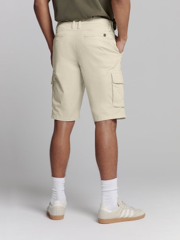 ΒΕΡΜΟΥΔΑ CARGO GARMENT DYED STRETCH STONE WASHED ΕLASTIC WAISTBAND