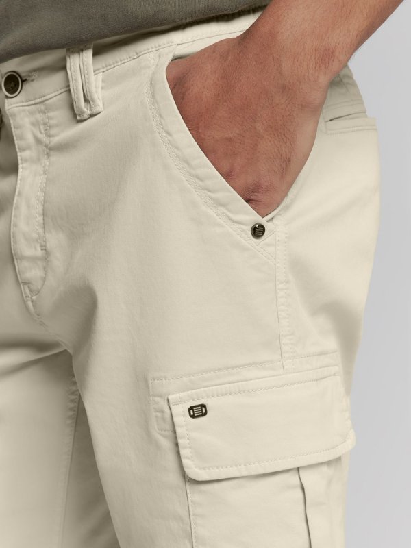 ΒΕΡΜΟΥΔΑ CARGO GARMENT DYED STRETCH STONE WASHED ΕLASTIC WAISTBAND