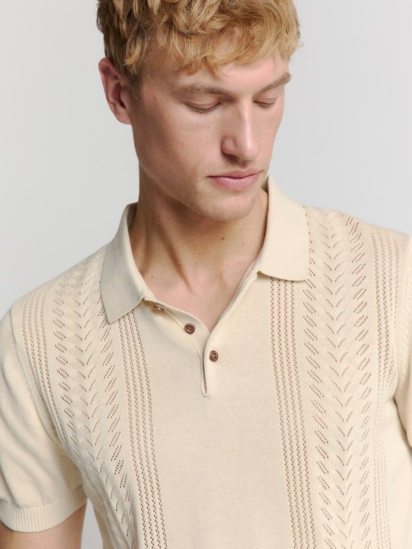 KONTOMANIKO ΠΛΕΚΤΟ POLO SOLID PLACED JACQUARD