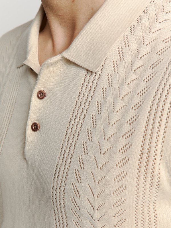 KONTOMANIKO ΠΛΕΚΤΟ POLO SOLID PLACED JACQUARD