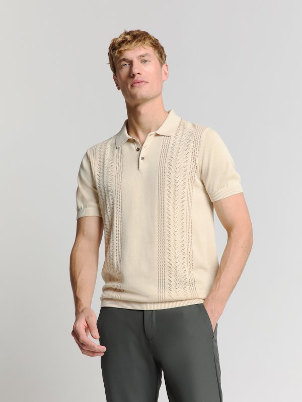KONTOMANIKO ΠΛΕΚΤΟ POLO SOLID PLACED JACQUARD