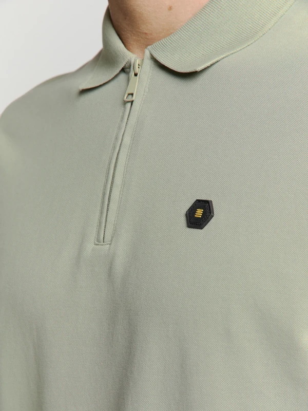POLO ZIP PIQUE GARMENT DYED