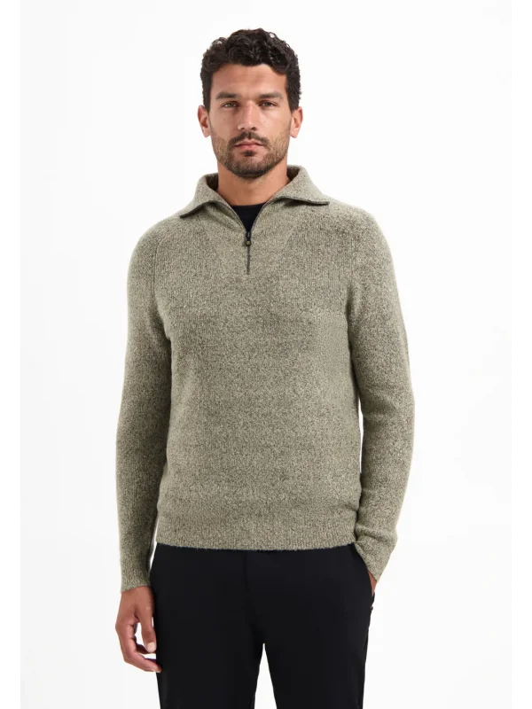 ΠΛΕΚΤΟ WING COLLAR HALF ZIP SOFT WOOLBLEND