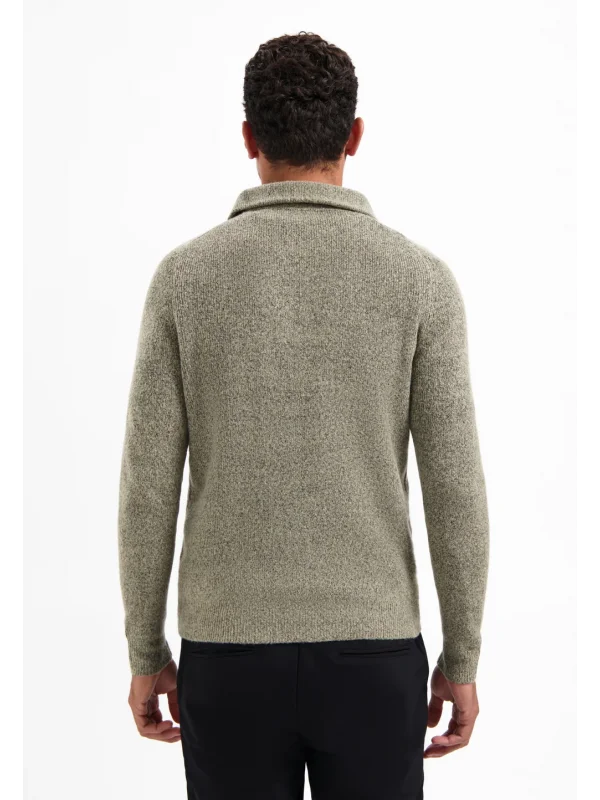 ΠΛΕΚΤΟ WING COLLAR HALF ZIP SOFT WOOLBLEND