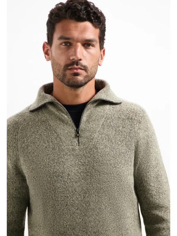 ΠΛΕΚΤΟ WING COLLAR HALF ZIP SOFT WOOLBLEND