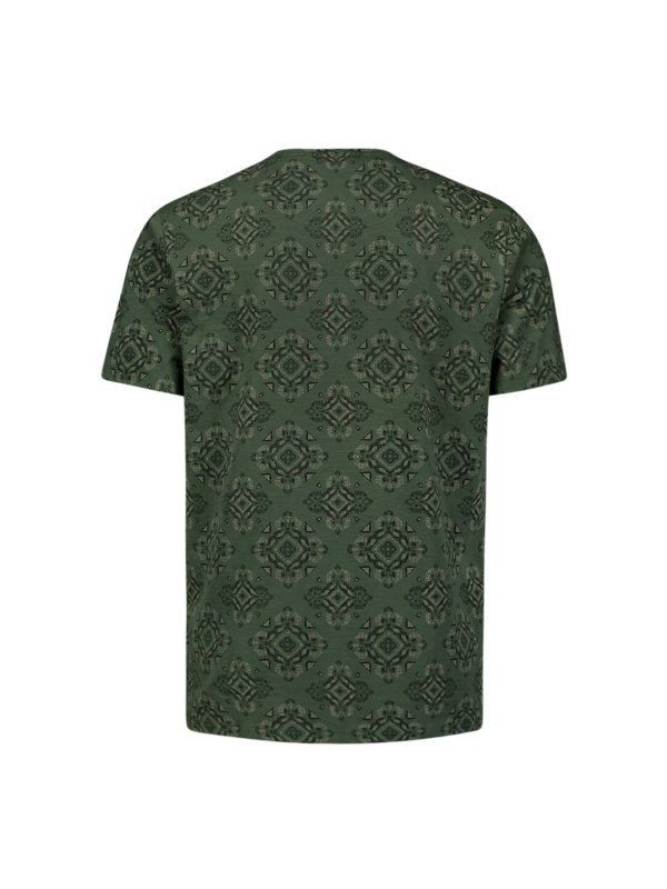 T-SHIRT CREWNECK ALLOVER PRINTED GARMENT DYED SLUB