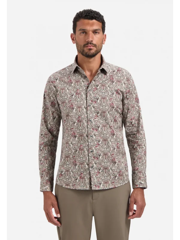 ΜΑΚΡΥΜΑΝΙΚΟ ΠΟΥΚΑΜΙΣΟ STRETCH ALL OVER PRINTED