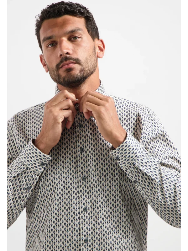ΜΑΚΡΥΜΑΝΙΚΟ ΠΟΥΚΑΜΙΣΟ STRETCH ALL OVER PRINTED