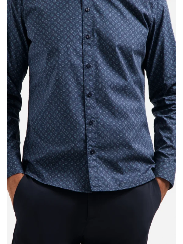 ΜΑΚΡΥΜΑΝΙΚΟ ΠΟΥΚΑΜΙΣΟ STRETCH ALL OVER PRINTED