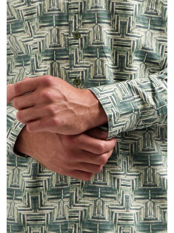 ΜΑΚΡΥΜΑΝΙΚΟ ΠΟΥΚΑΜΙΣΟ STRETCH ALL OVER PRINTED