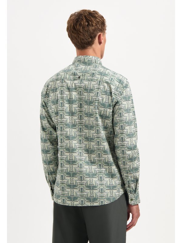 ΜΑΚΡΥΜΑΝΙΚΟ ΠΟΥΚΑΜΙΣΟ STRETCH ALL OVER PRINTED