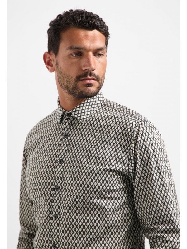 ΜΑΚΡΥΜΑΝΙΚΟ ΠΟΥΚΑΜΙΣΟ STRETCH ALL OVER PRINTED