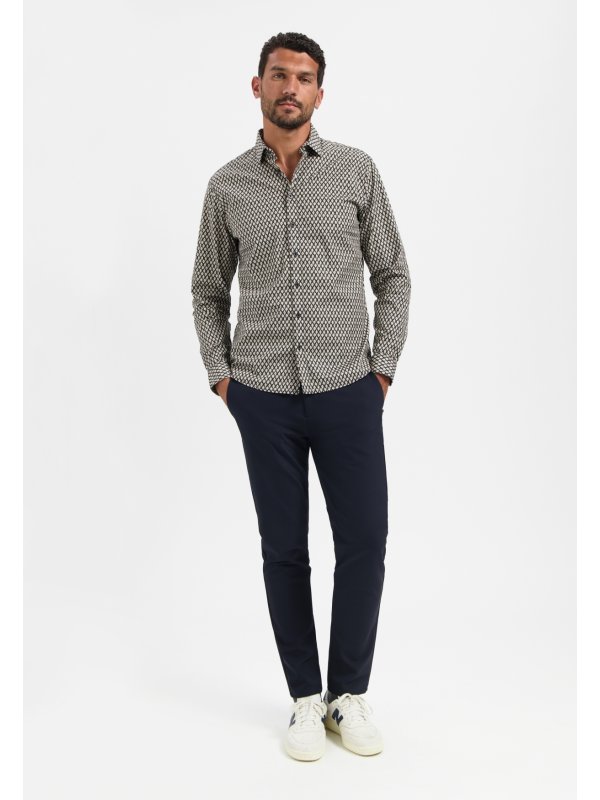 ΜΑΚΡΥΜΑΝΙΚΟ ΠΟΥΚΑΜΙΣΟ STRETCH ALL OVER PRINTED