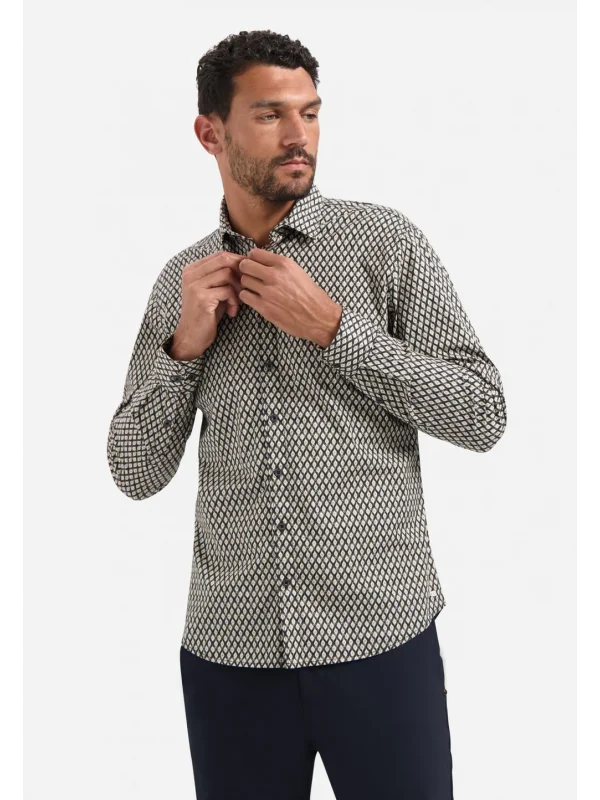 ΜΑΚΡΥΜΑΝΙΚΟ ΠΟΥΚΑΜΙΣΟ STRETCH ALL OVER PRINTED