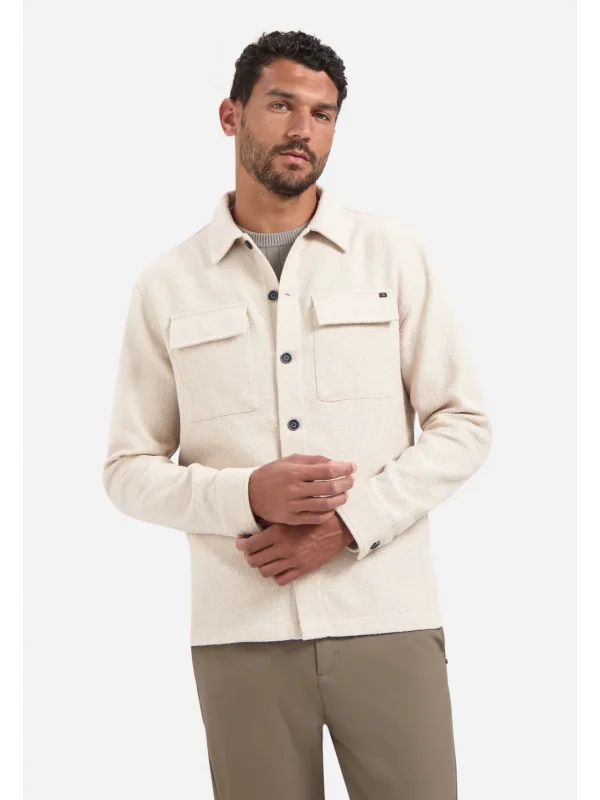 BOUCLE OVERSHIRT FULL BUTTON STRETCH