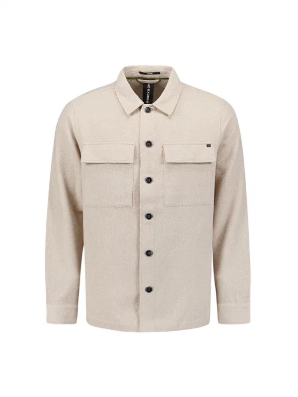 BOUCLE OVERSHIRT FULL BUTTON STRETCH