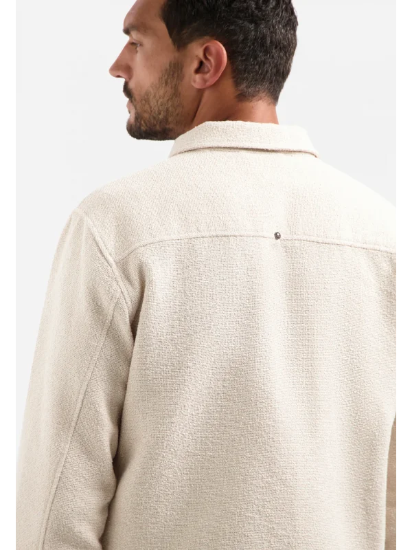 BOUCLE OVERSHIRT FULL BUTTON STRETCH
