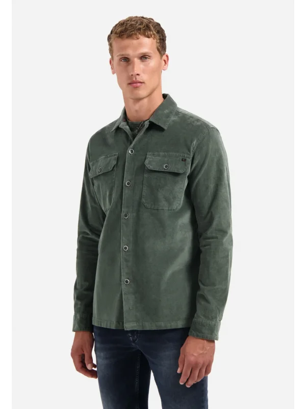 BUTTONED VELVET OVERSHIRT