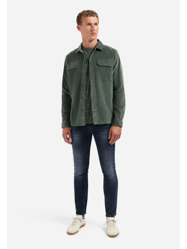 BUTTONED VELVET OVERSHIRT