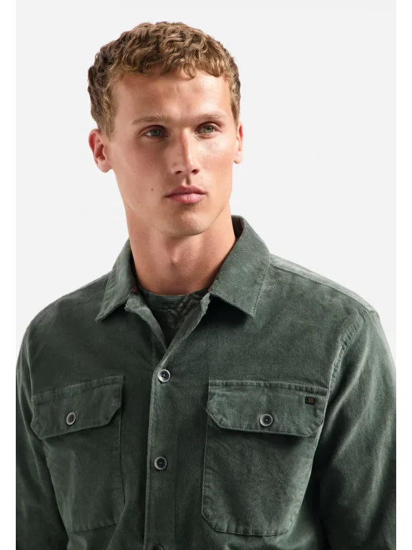 BUTTONED VELVET OVERSHIRT