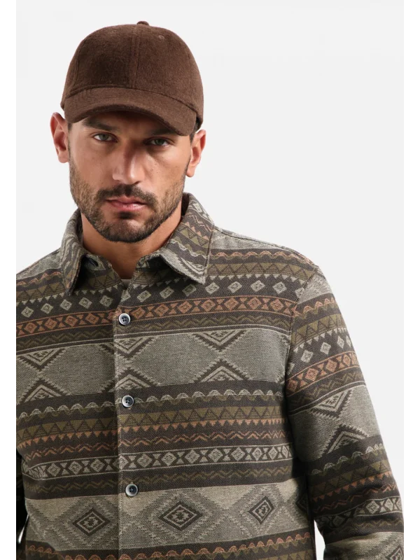 JACQUARD OVERSHIRT ETHNIC PATTERNED
