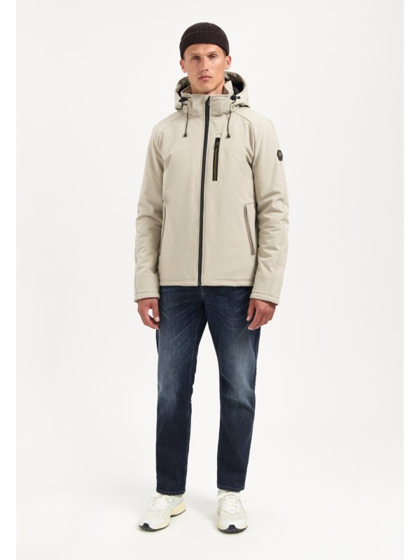 WATER REPELLENT ΜΠΟΥΦΑΝ SHORT FIT DETACHABLE HOOD SOFTSHELL STRETCH
