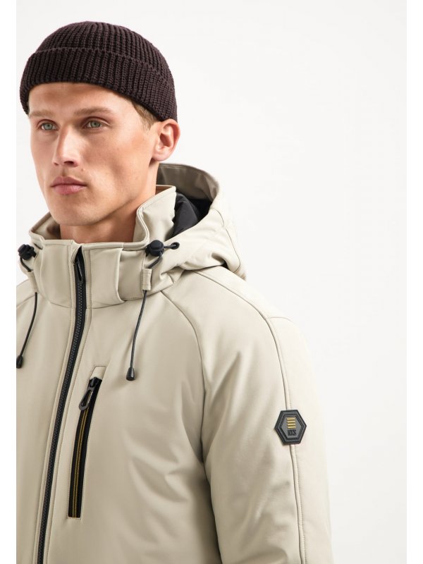 WATER REPELLENT ΜΠΟΥΦΑΝ SHORT FIT DETACHABLE HOOD SOFTSHELL STRETCH